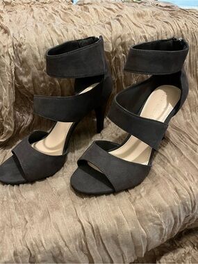 Kelly & Katie Chocolate Brown Multi-Strap Open-Toe High Heels
